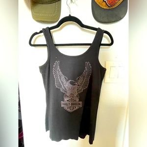 NWOT Genuine Harley Davidson Women's Snap Front Eagle Rib Tank top black XS